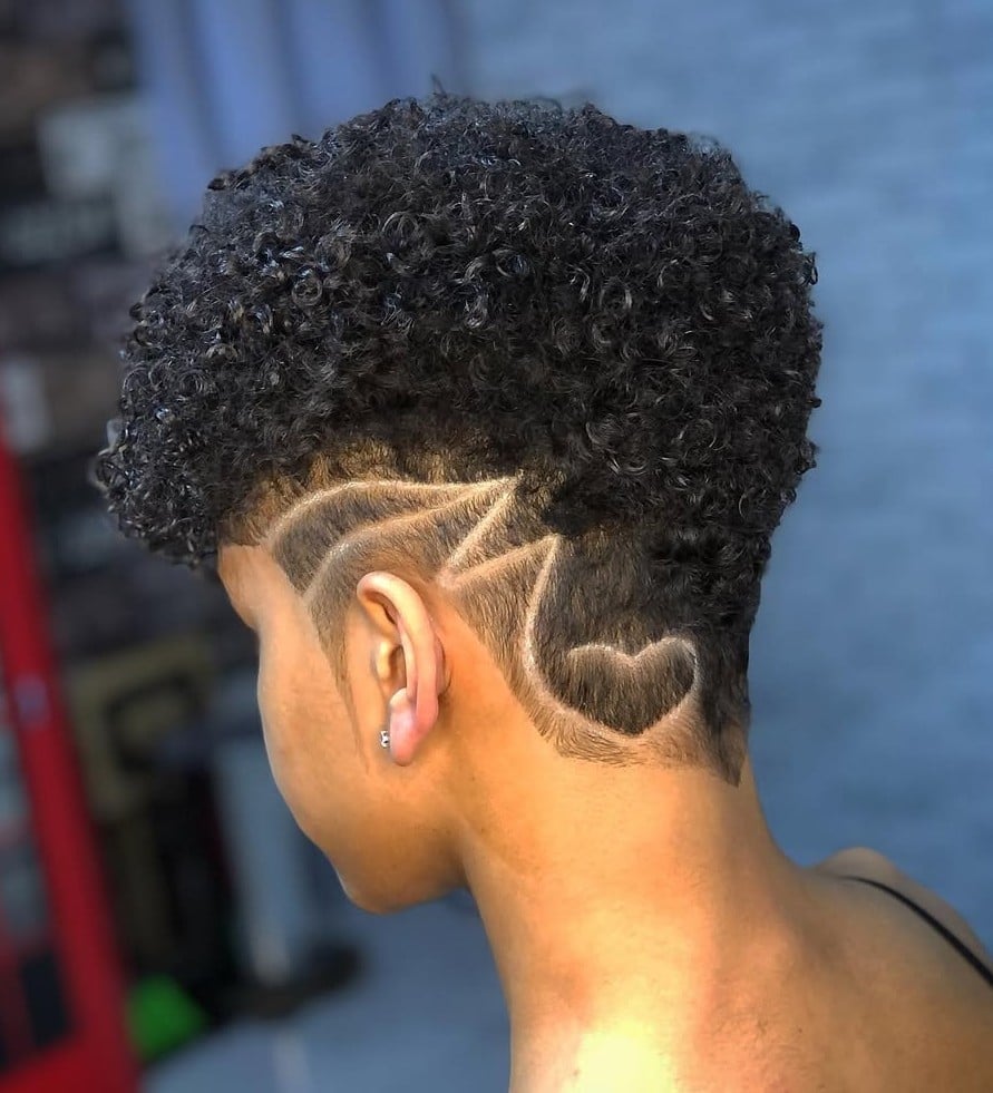 Short Layered Undercut With Geometric Designs Short Layered Undercut With Geometric Designs — Trendy 4c Hairstyles