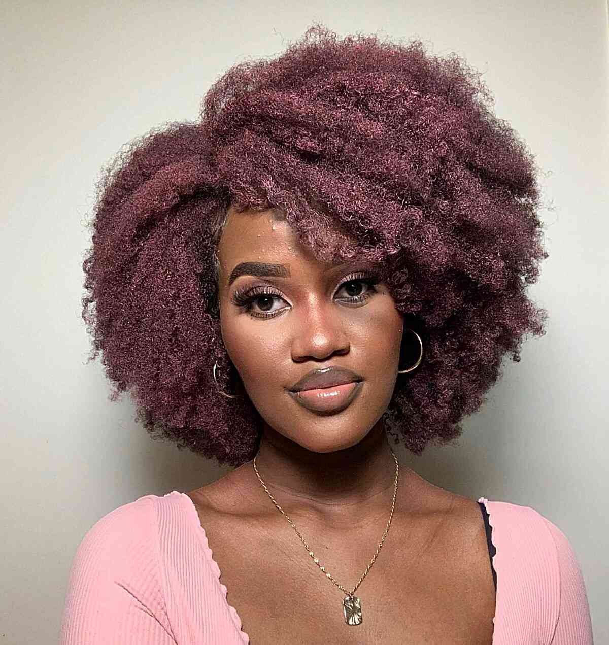 Short Burgundy Afro Short Burgundy Afro — Trendy 4c Hairstyles