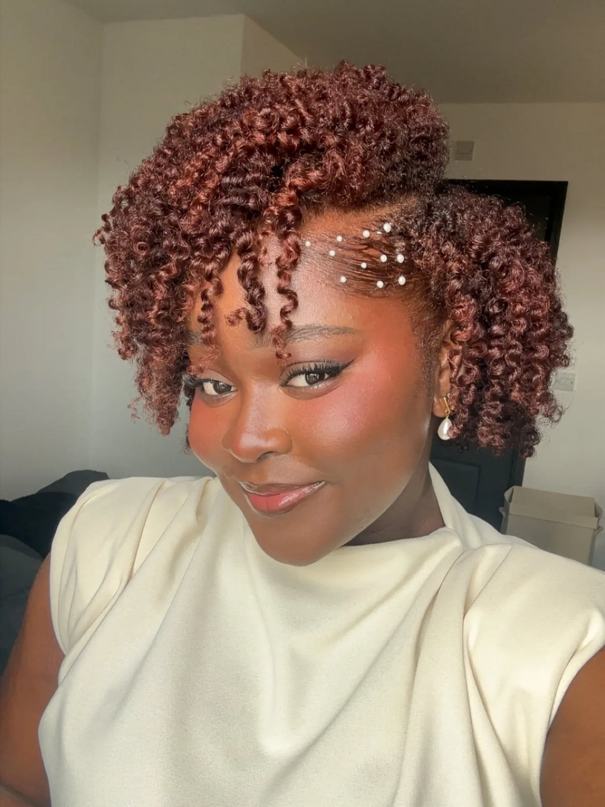 Short Twist Out Updo With Curly Bangs Short Twist Out Updo With Curly Bangs — Trendy 4c Hairstyles