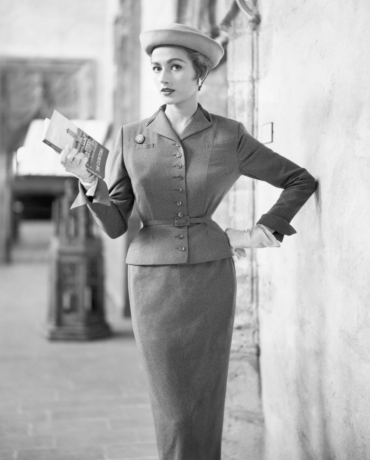 Grey Wool Blend Suit with Cinched Waist Grey Wool Blend Suit with Cinched Waist — Trendy 50s Style
