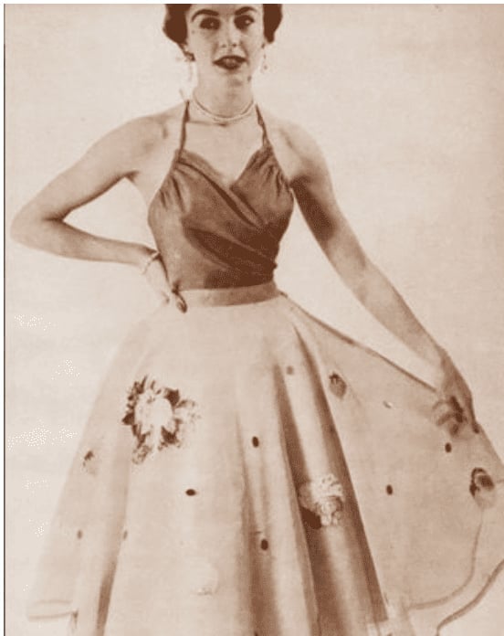 Halter Neck Top and Embroidered Full Skirt Halter Neck Top and Embroidered Full Skirt — Trendy 50s Style
