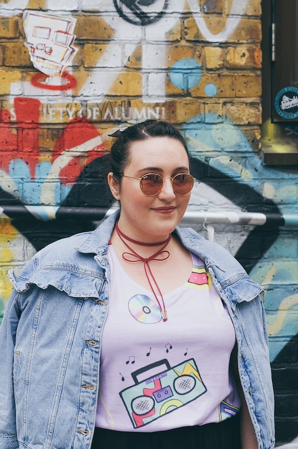 Denim Jacket with Boombox Graphic Tee Denim Jacket with Boombox Graphic Tee — Trendy 90s Style