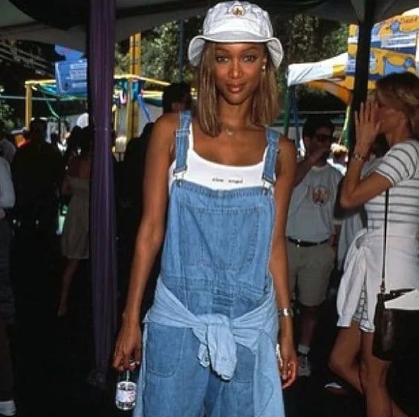 Denim Overalls and Bucket Hat Combination Denim Overalls and Bucket Hat Combination — Trendy 90s Style