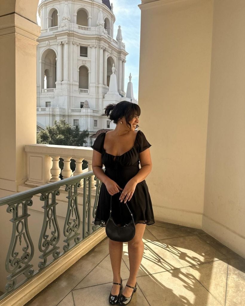 Fit And Flare Dress With Platform Heels — Trendy All Black Outfits