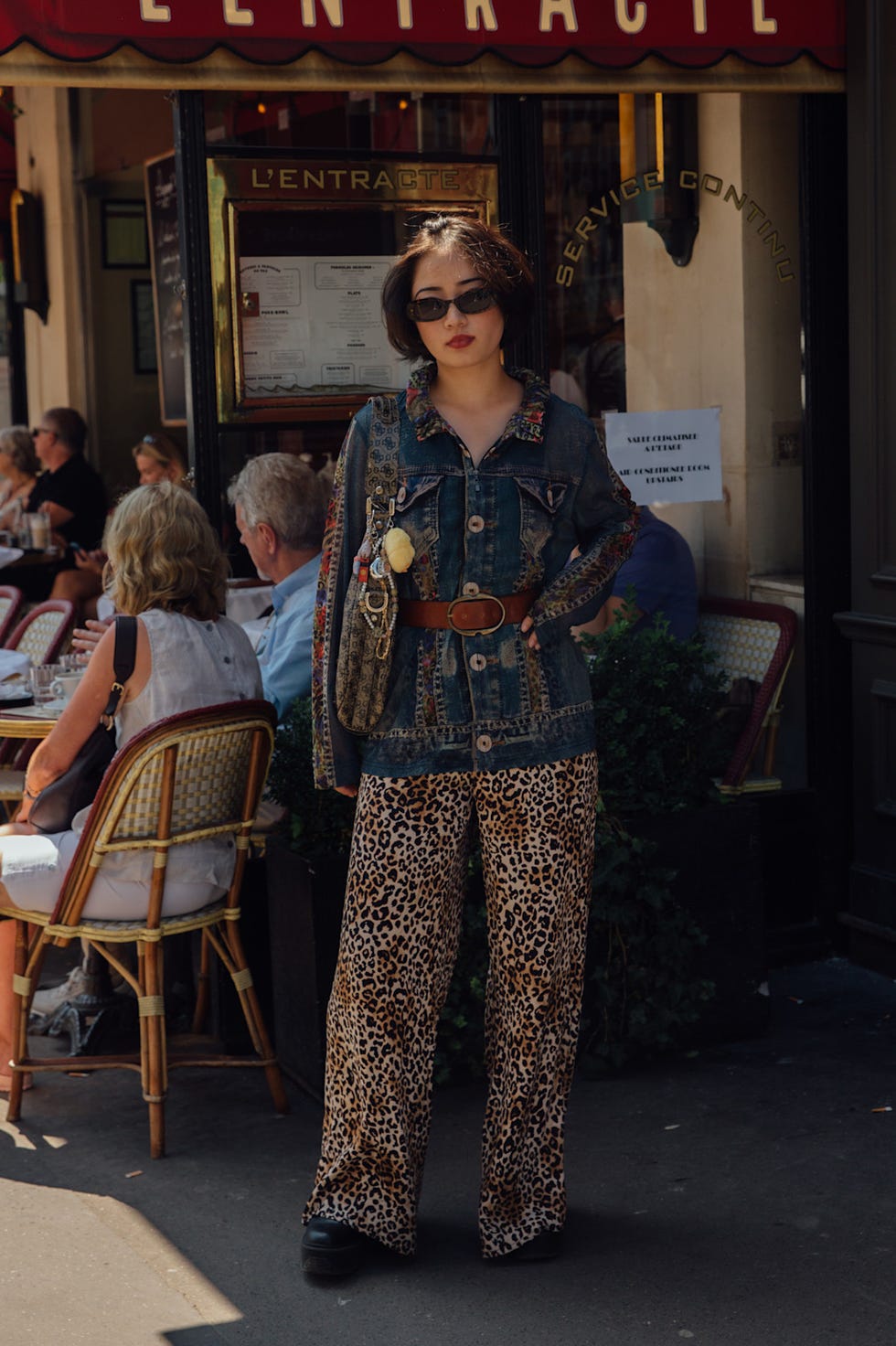 Leopard Print Trousers With Denim Jacket Leopard Print Trousers With Denim Jacket — Trendy Animal Print Outfits