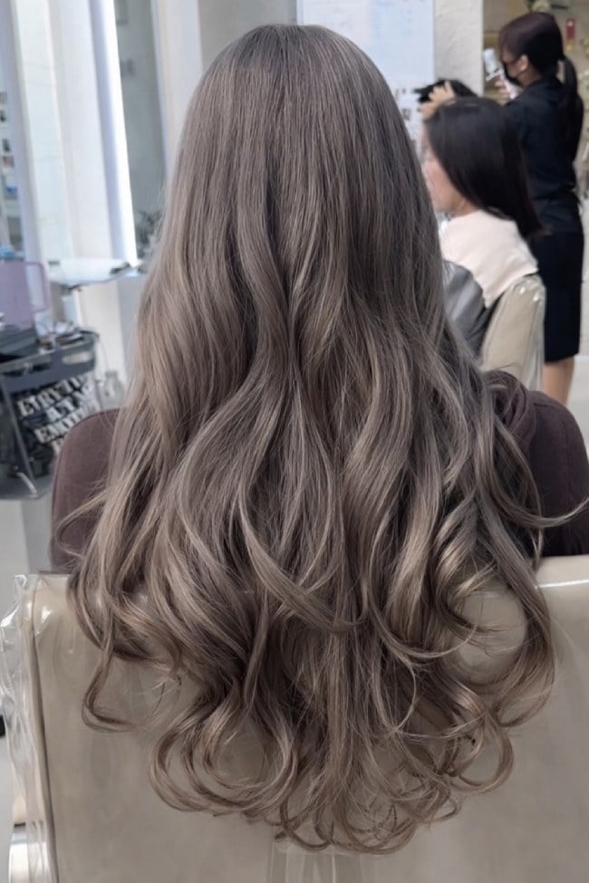 Long Layers With Beige Blonde Balayage — Trendy Ash Brown Hair