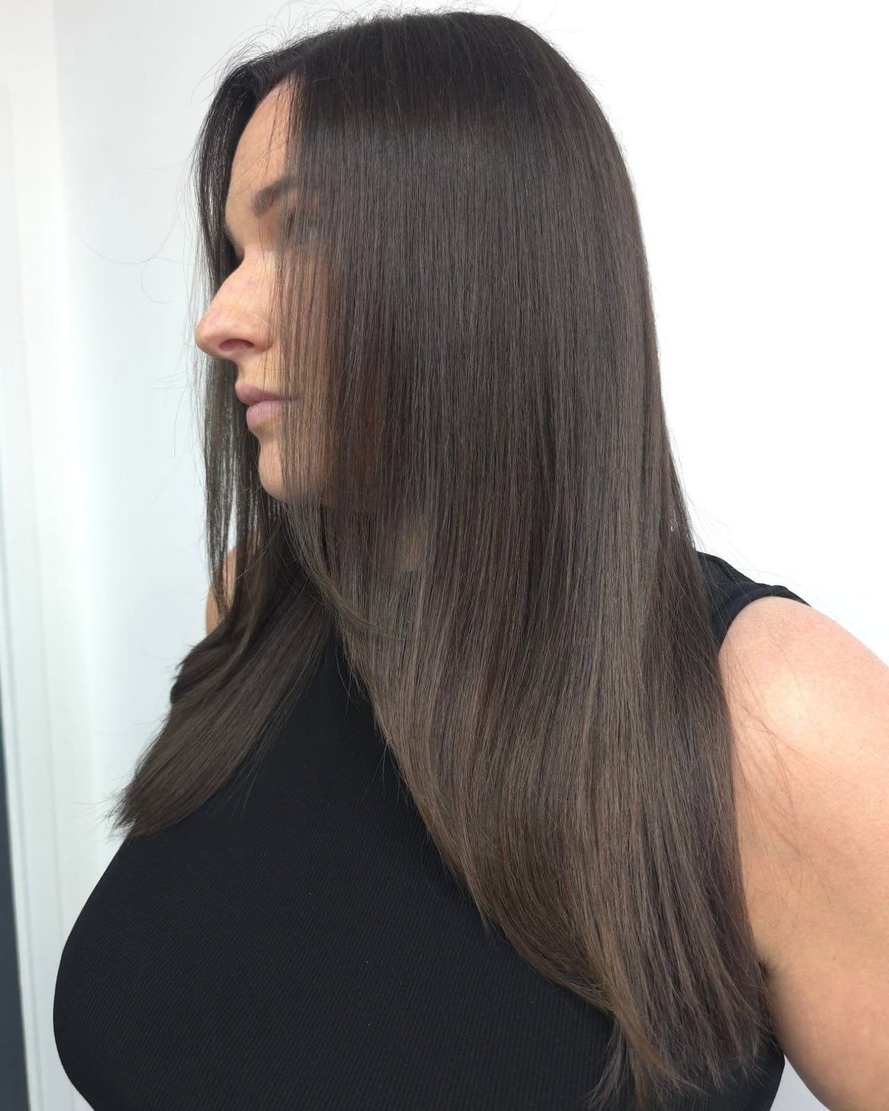 Mid-Back Wavy Hair With Smoky Quartz Ash Brown — Trendy Ash Brown Hair