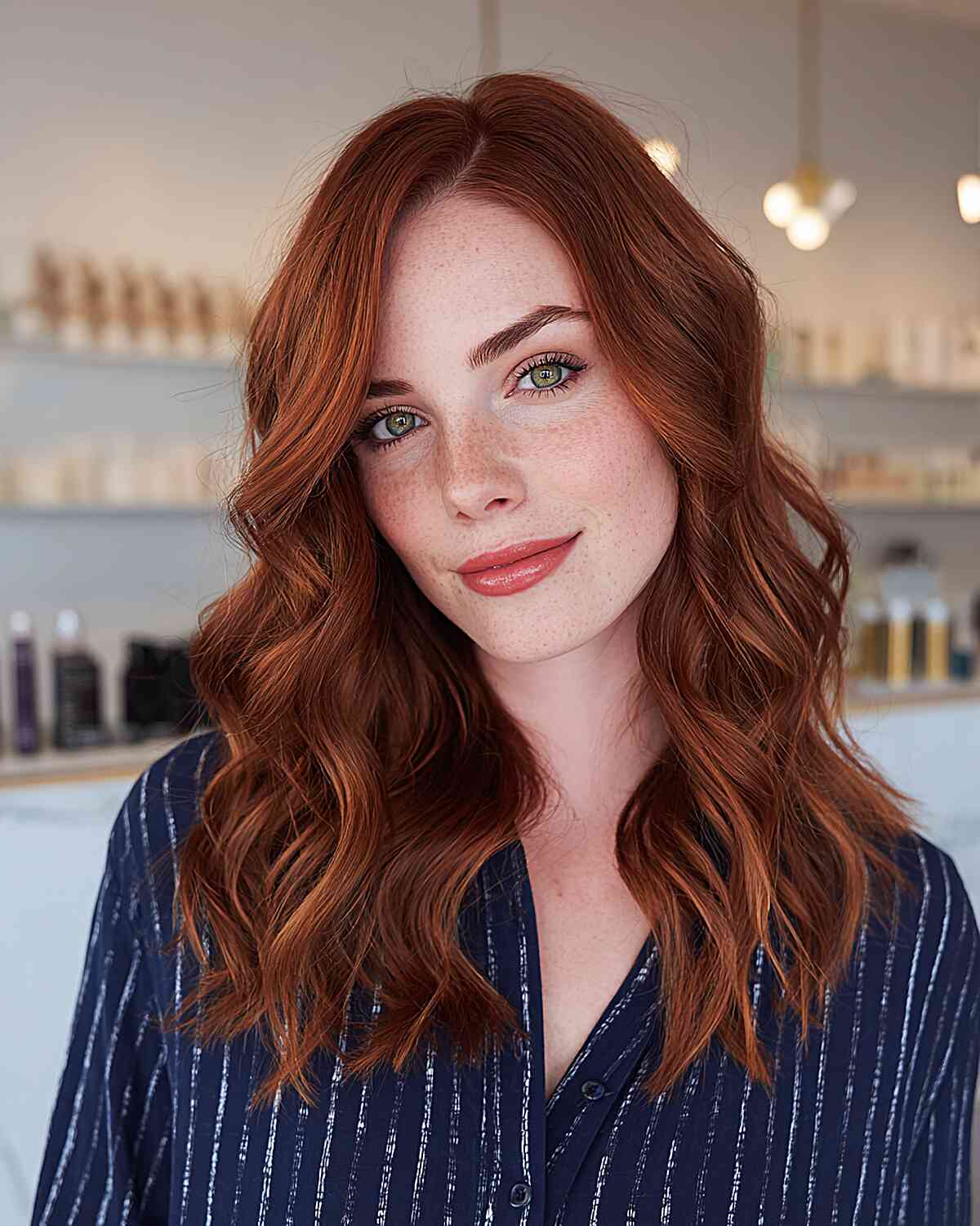 Deep Auburn Shoulder Length Cut Deep Auburn Shoulder Length Cut — Trendy Auburn Hair Color
