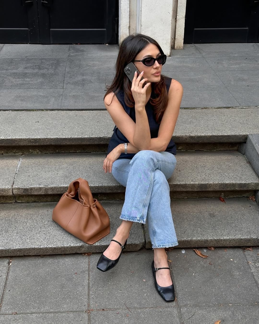 Square Toe Ballet Flats With Ankle Straps — Trendy Ballet Flats Outfits