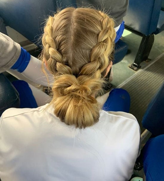 French Braids Crown To Low Bun — Trendy Basketball Hairstyles