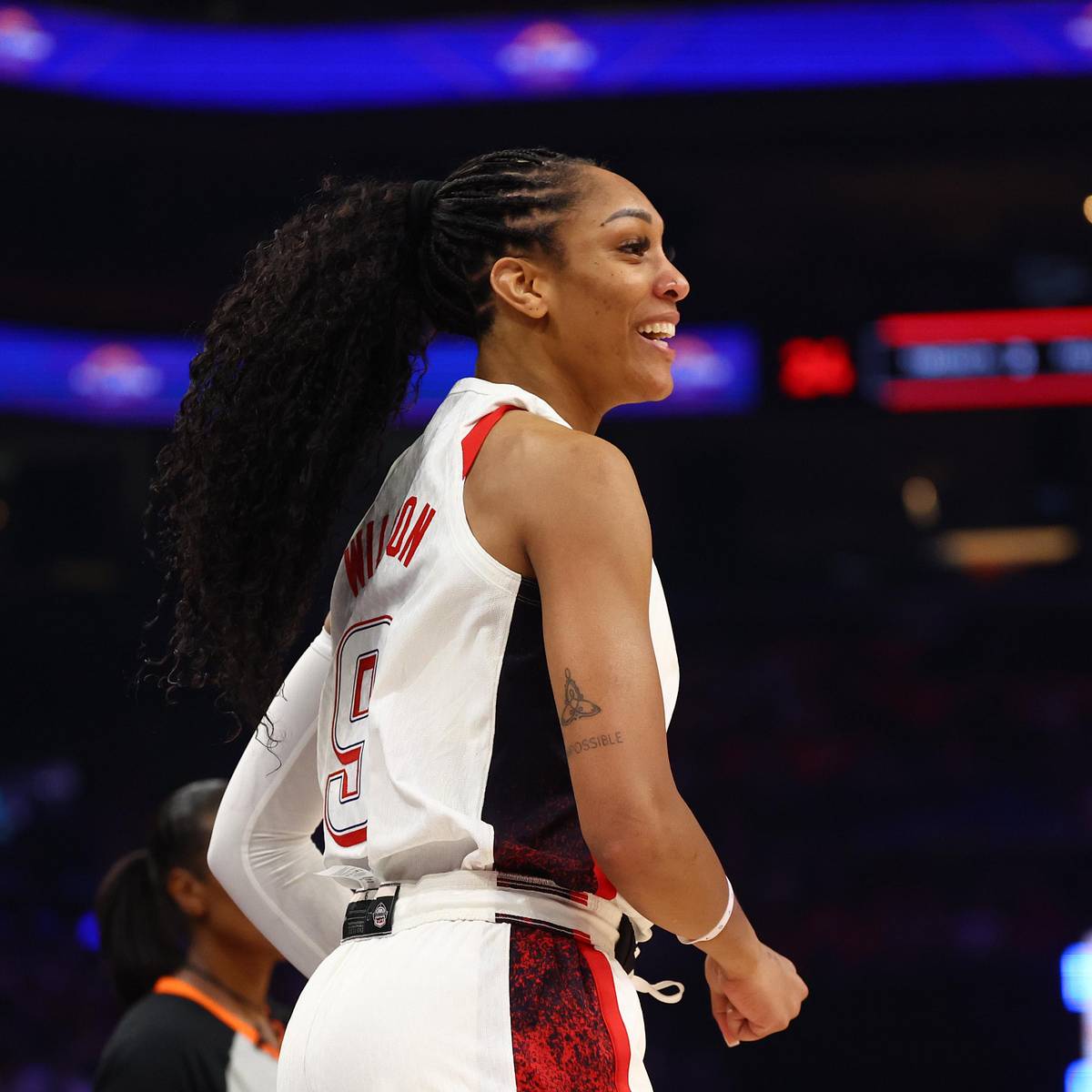 Voluminous Curly Black Ponytail — Trendy Basketball Hairstyles