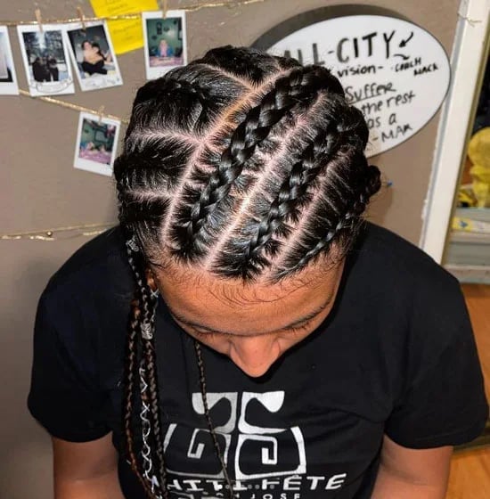 Intricate Mid-Back Length Cornrows — Trendy Basketball Hairstyles