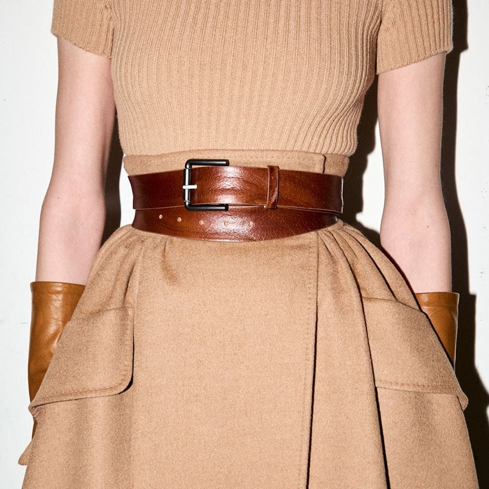 Wide Belt With Camel Dress Wide Belt With Camel Dress — Trendy Belt Outfits