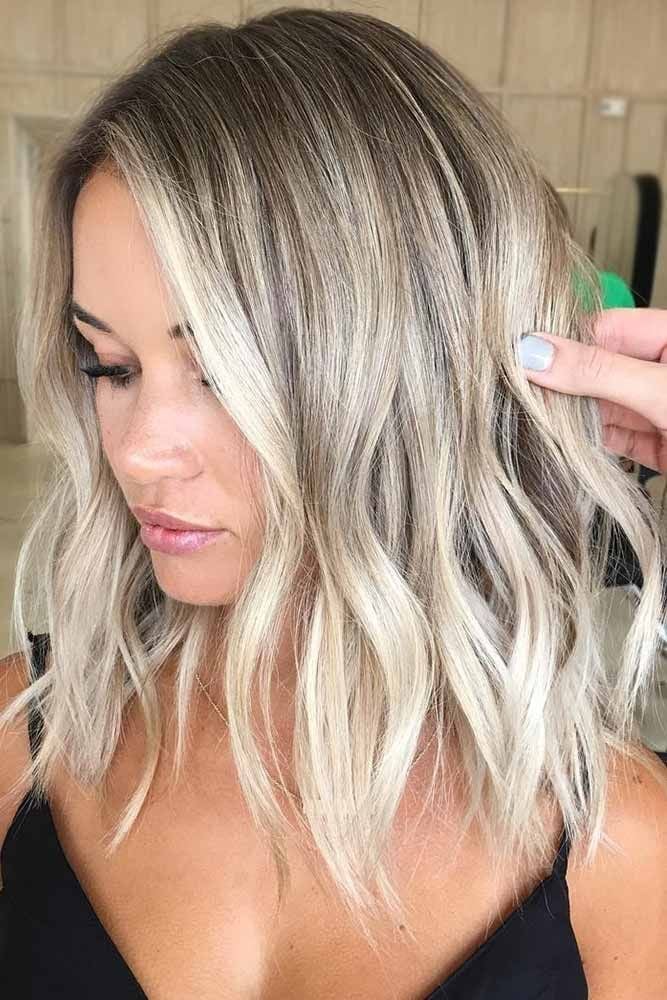 Ash Blonde Balayage Chin Length Bob, Wavy Ash Blonde Balayage Chin Length Bob, Wavy — Trendy Blonde Balayage