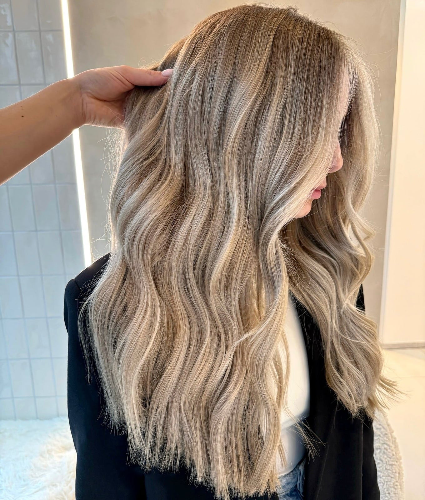 Ash Blonde Balayage With Darker Root Ash Blonde Balayage With Darker Root — Trendy Blonde Balayage