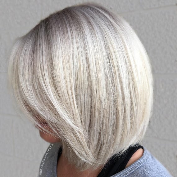 Chin Bob Cool Ash Blonde With Root Shadow Chin Bob Cool Ash Blonde With Root Shadow — Trendy Blonde Hairstyles