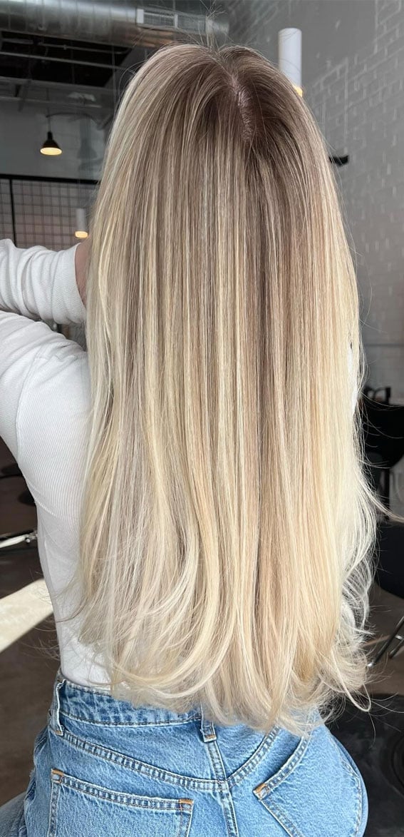 Collarbone Cool Blonde Balayage Waves Collarbone Cool Blonde Balayage Waves — Trendy Blonde Hairstyles