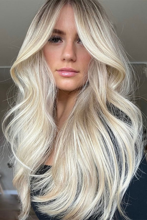 Mid-Back Ash Blonde With Face-Framing Layers Mid-Back Ash Blonde With Face-Framing Layers — Trendy Blonde Hairstyles