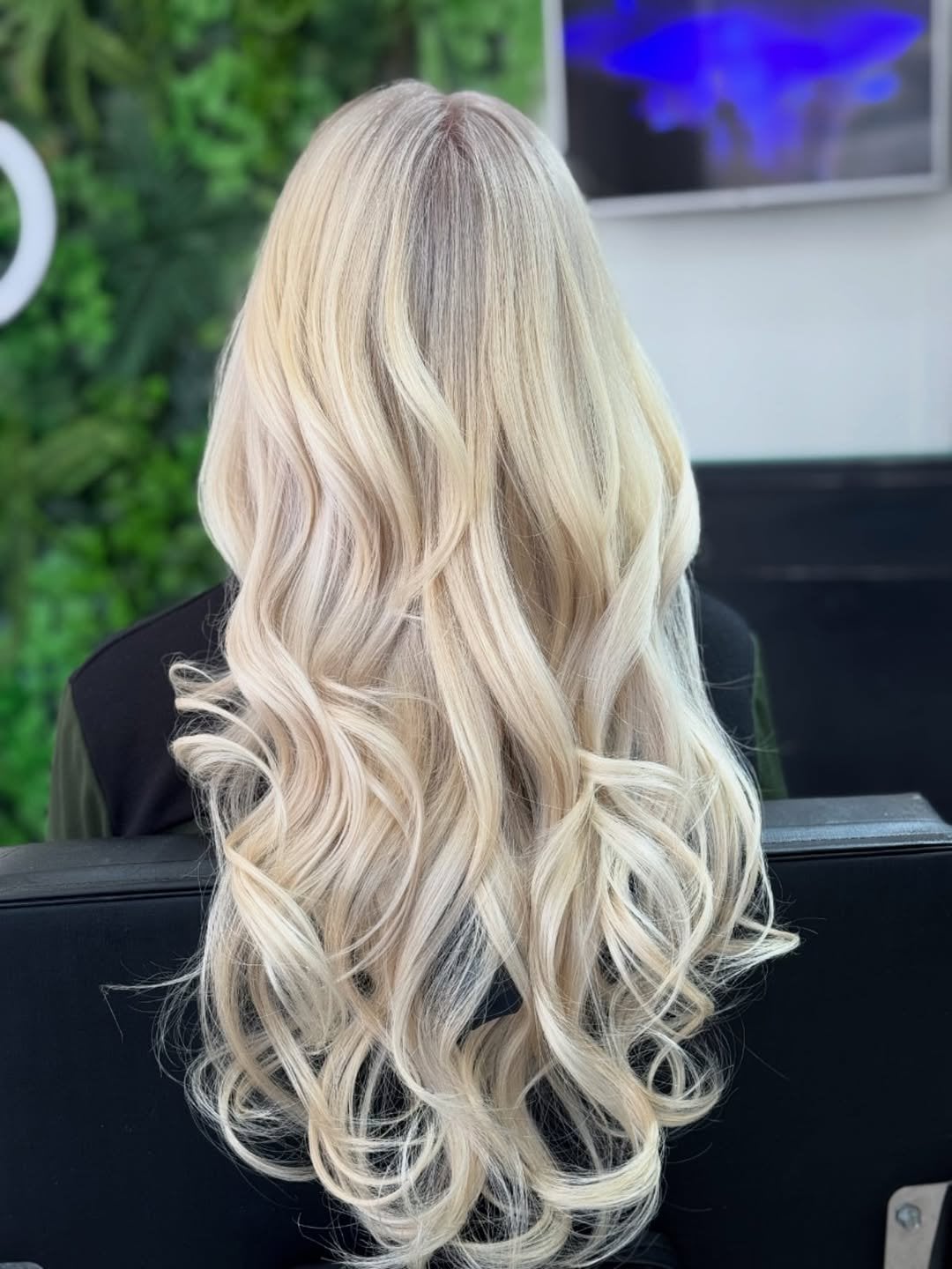 Mid-Back Platinum Blonde With Ash Undertones — Trendy Blonde Wavy Hair