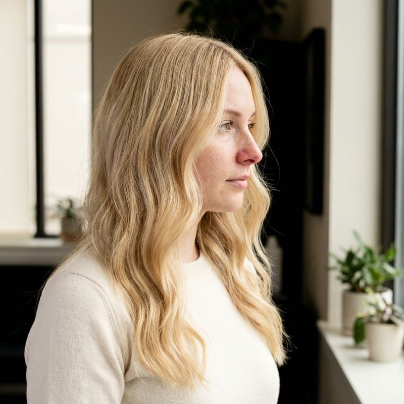 Collarbone Butter Blonde With Soft Highlights — Trendy Blonde Wavy Hair