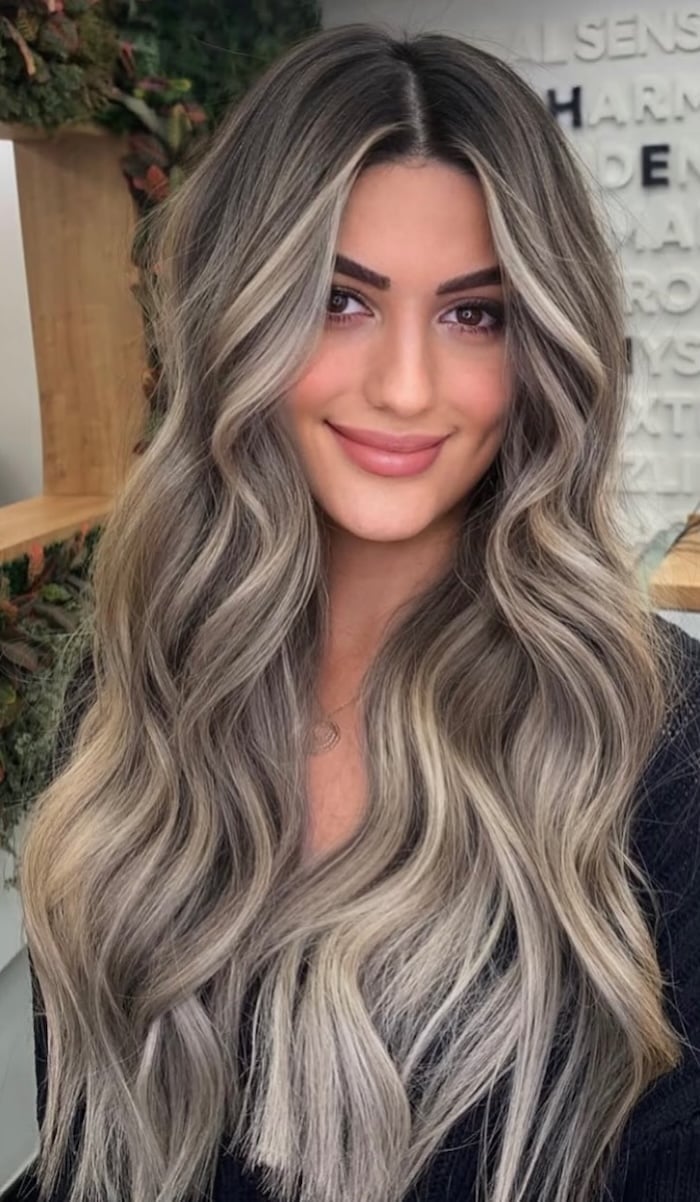 Mid-Back Smoky Ash Blonde Waves — Trendy Blonde Wavy Hair