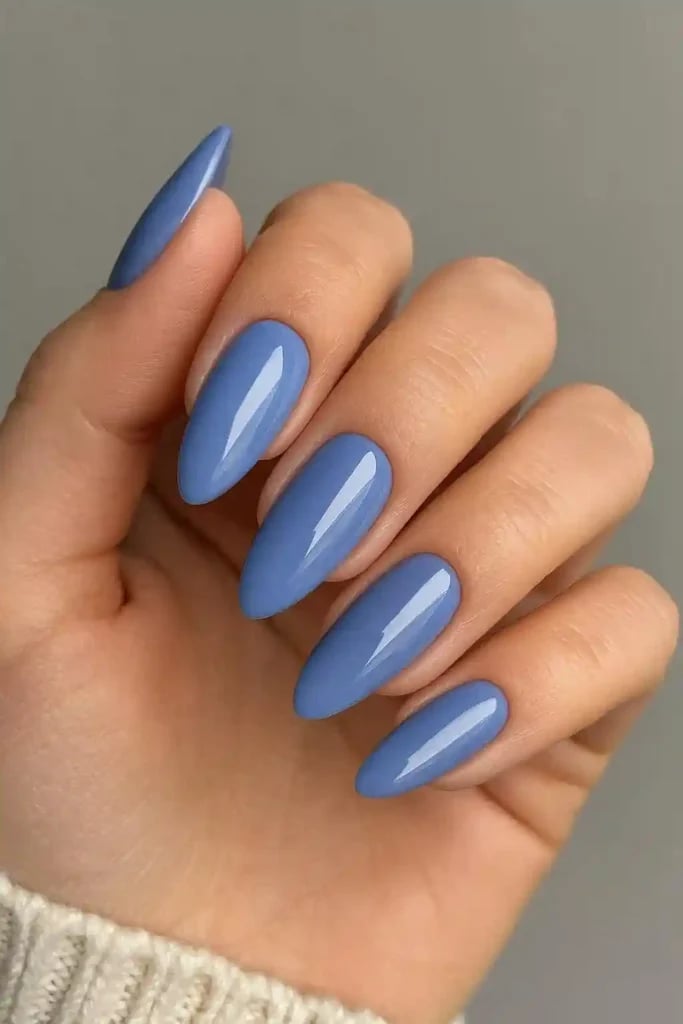 Soft Light Blue French Tip Almond Nails Soft Light Blue French Tip Almond Nails — Trendy Blue Almond Nails