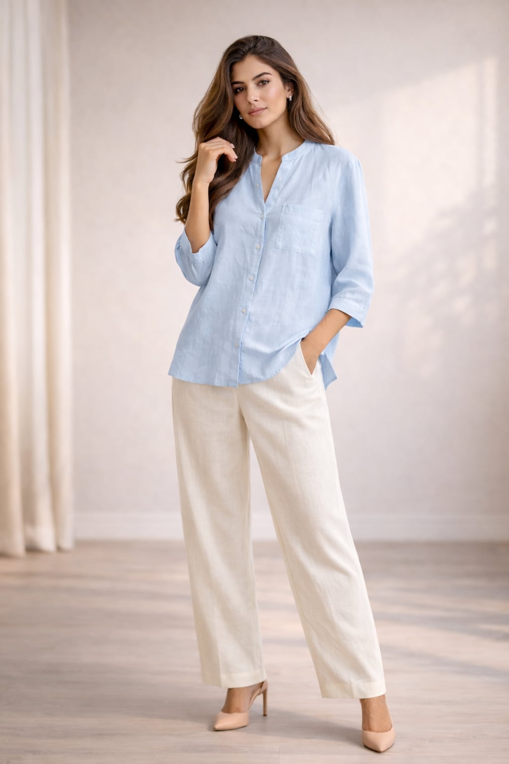 Pastel Blue and White Co-ord Set for Casual Daywear Pastel Blue and White Co-ord Set for Casual Daywear — Trendy Blue and White Outfits