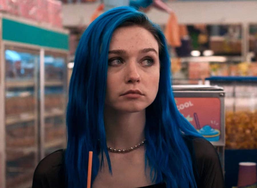 Shoulder Length Vibrant Electric Blue — Trendy Blue Hair Color