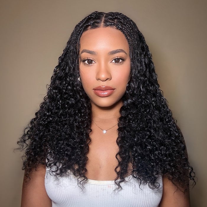 Micro Braids With Voluminous Curls Micro Braids With Voluminous Curls — Trendy Braids Wig