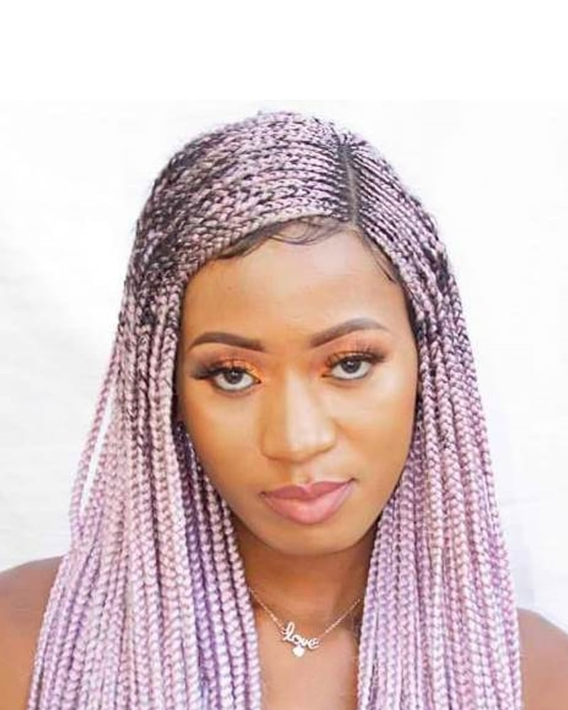 Shoulder Length Pink Box Braids Shoulder Length Pink Box Braids — Trendy Braids Wig