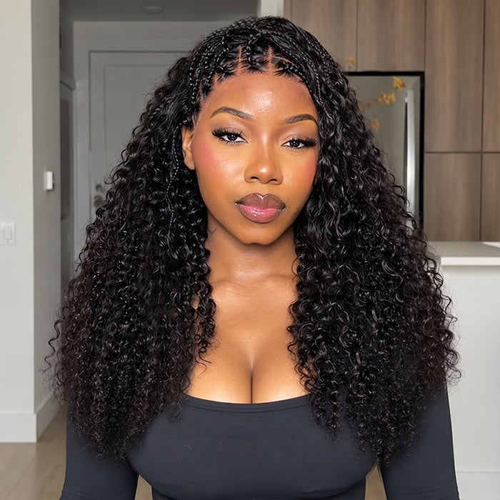 Braided Hairline With Long Loose Curls Braided Hairline With Long Loose Curls — Trendy Braids Wig