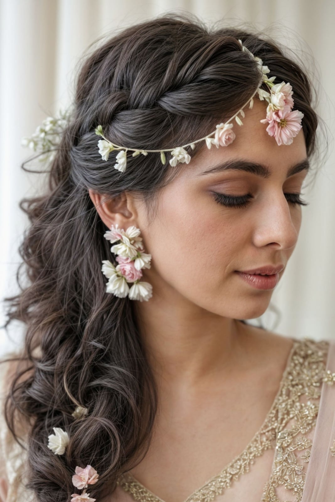 Black Coily High Bun With Curls And Wispy Bangs — Trendy Bridal Hair