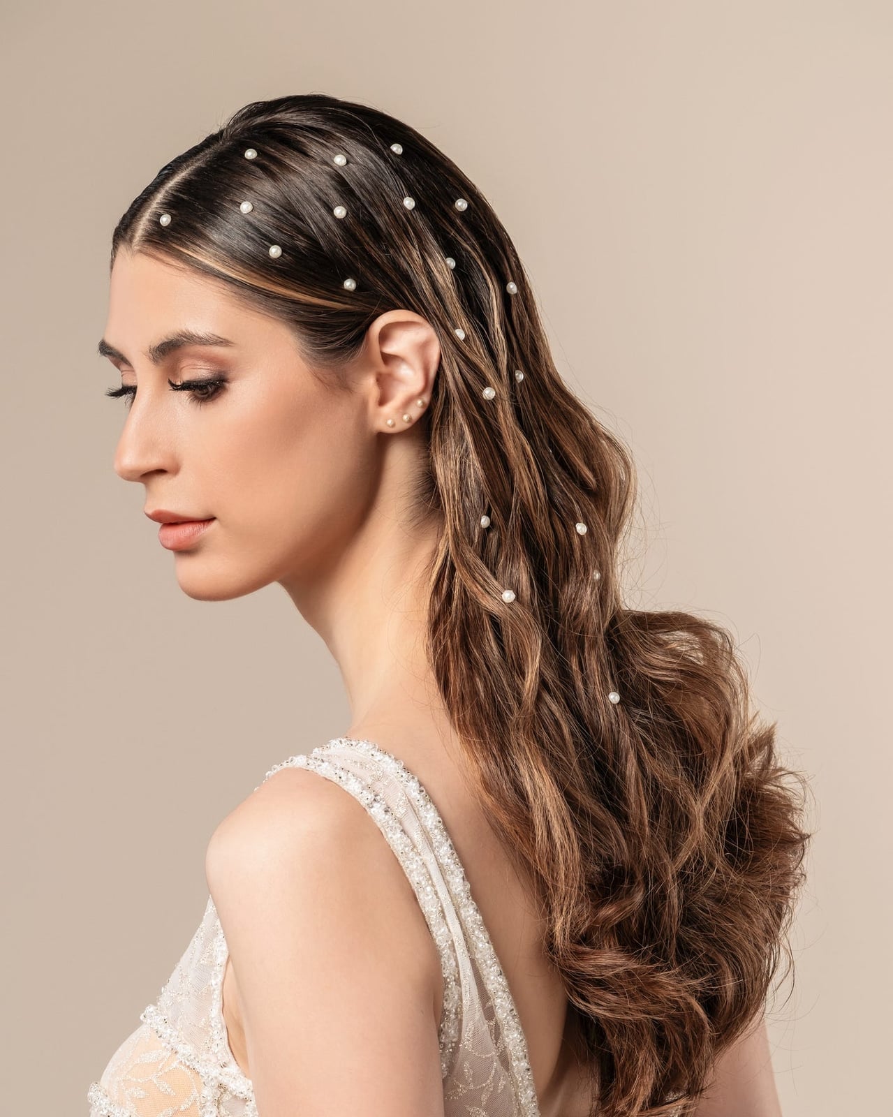 Loose Waves With Pearl Accents — Trendy Bridal Hairstyles