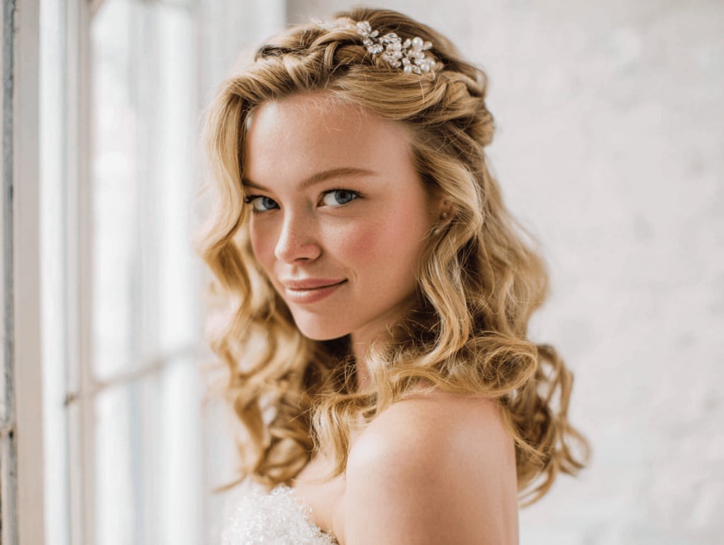 Half Updo With Braids and Face-Framing Tendrils — Trendy Bridal Hairstyles