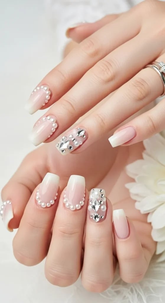 Long Stiletto Sheer Pink White French Lace Art Nails Long Stiletto Sheer Pink White French Lace Art Nails — Trendy Bride Nail