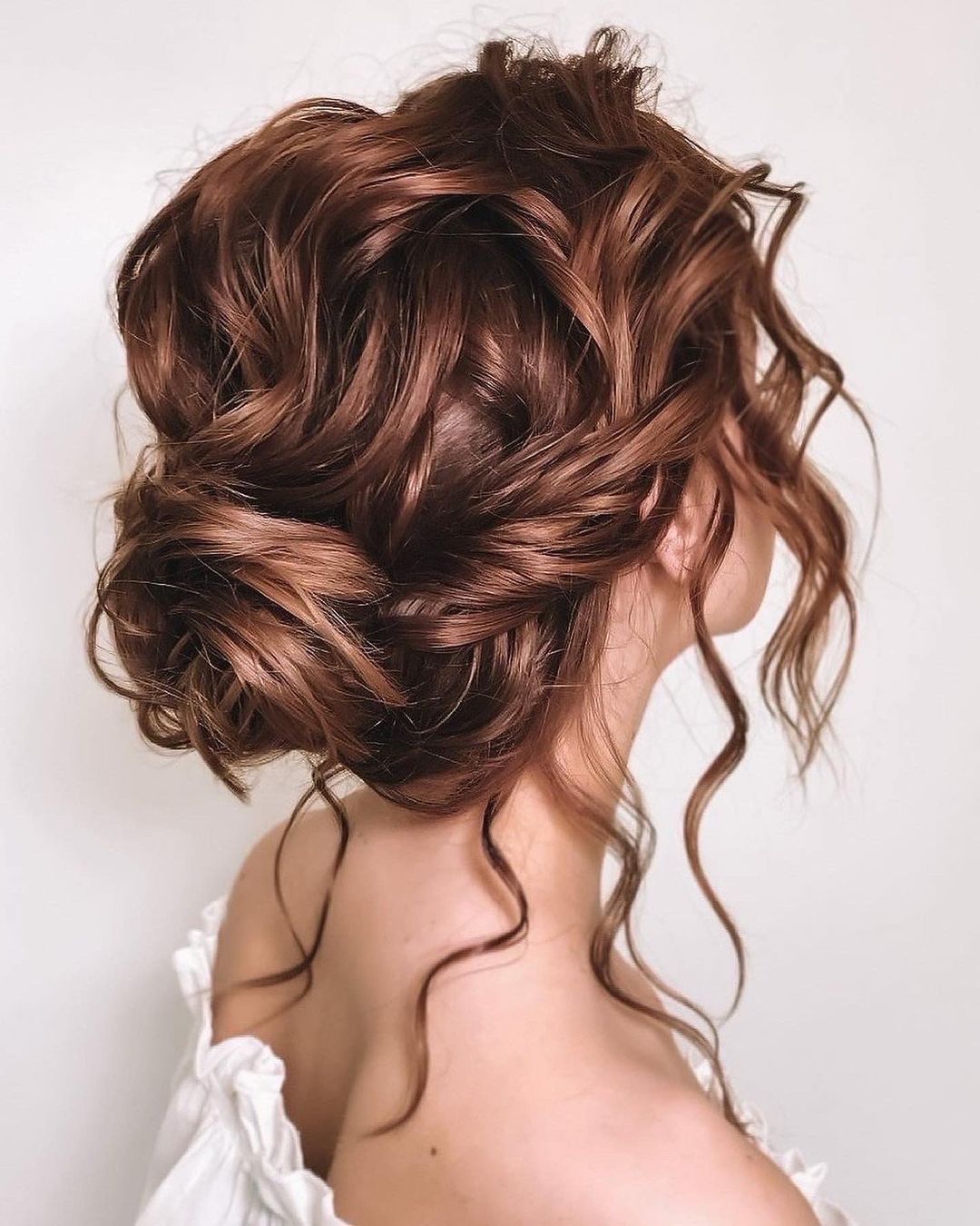 Voluminous Auburn Curly Updo Voluminous Auburn Curly Updo — Trendy Bridesmaid Hair Updo