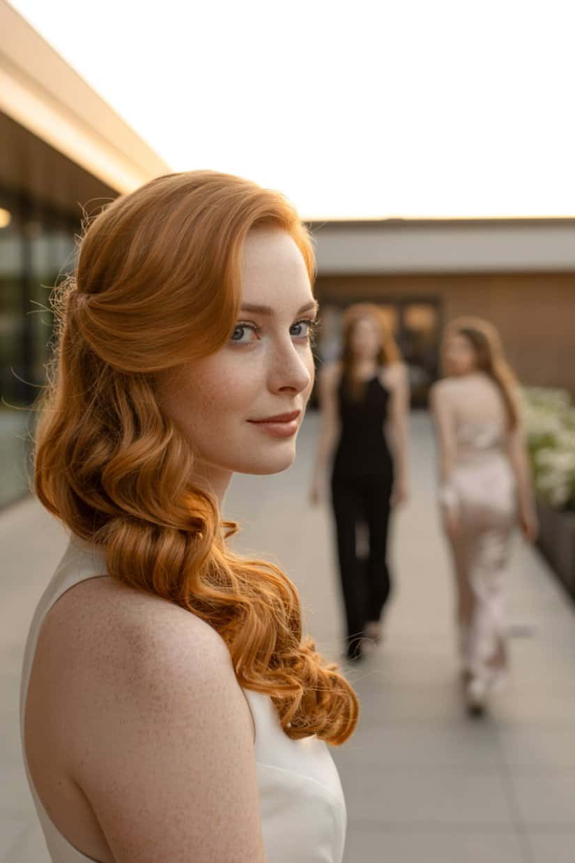 Glossy Dark Brown Hair With Soft Waves — Trendy Bridesmaid Hairstyles Down