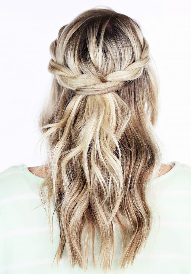 Shoulder Length Blonde Double Braid — Trendy Bridesmaid Hairstyles Down
