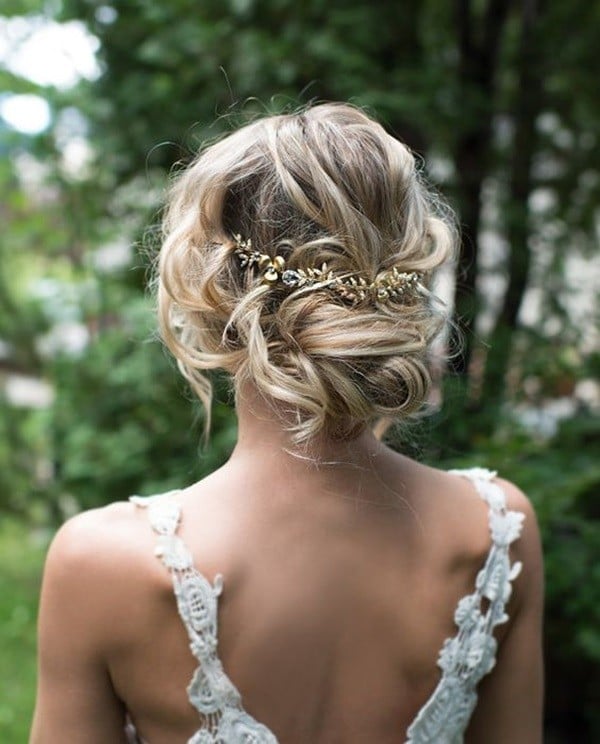 Ash Blonde Loose Updo Ornate Accessory — Trendy Bridesmaid Hairstyles Updo