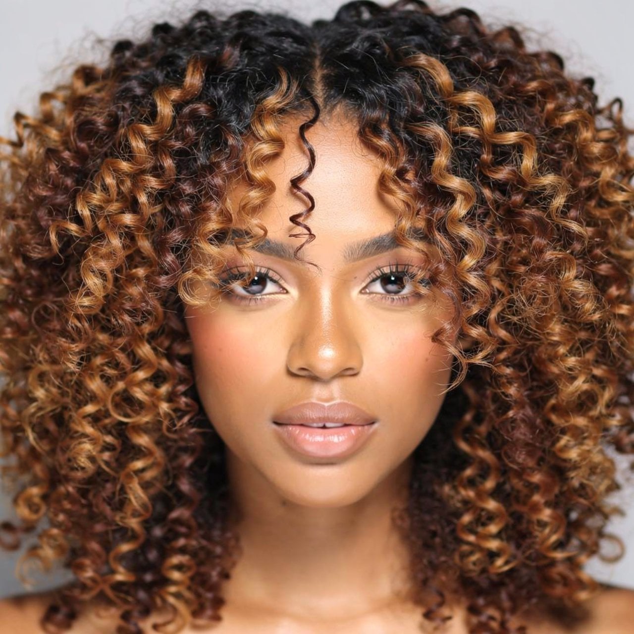 Shoulder Length Curly Hair With Short Bangs Shoulder Length Curly Hair With Short Bangs — Trendy Brown Curly Hair