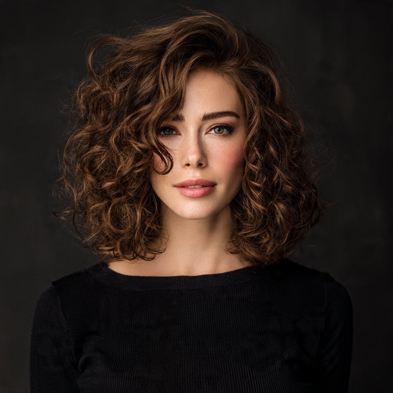 Mid-Back Volume With Side Part Blowout, Close-Up Take Mid-Back Volume With Side Part Blowout, Close-Up Take — Trendy Brown Curly Hair
