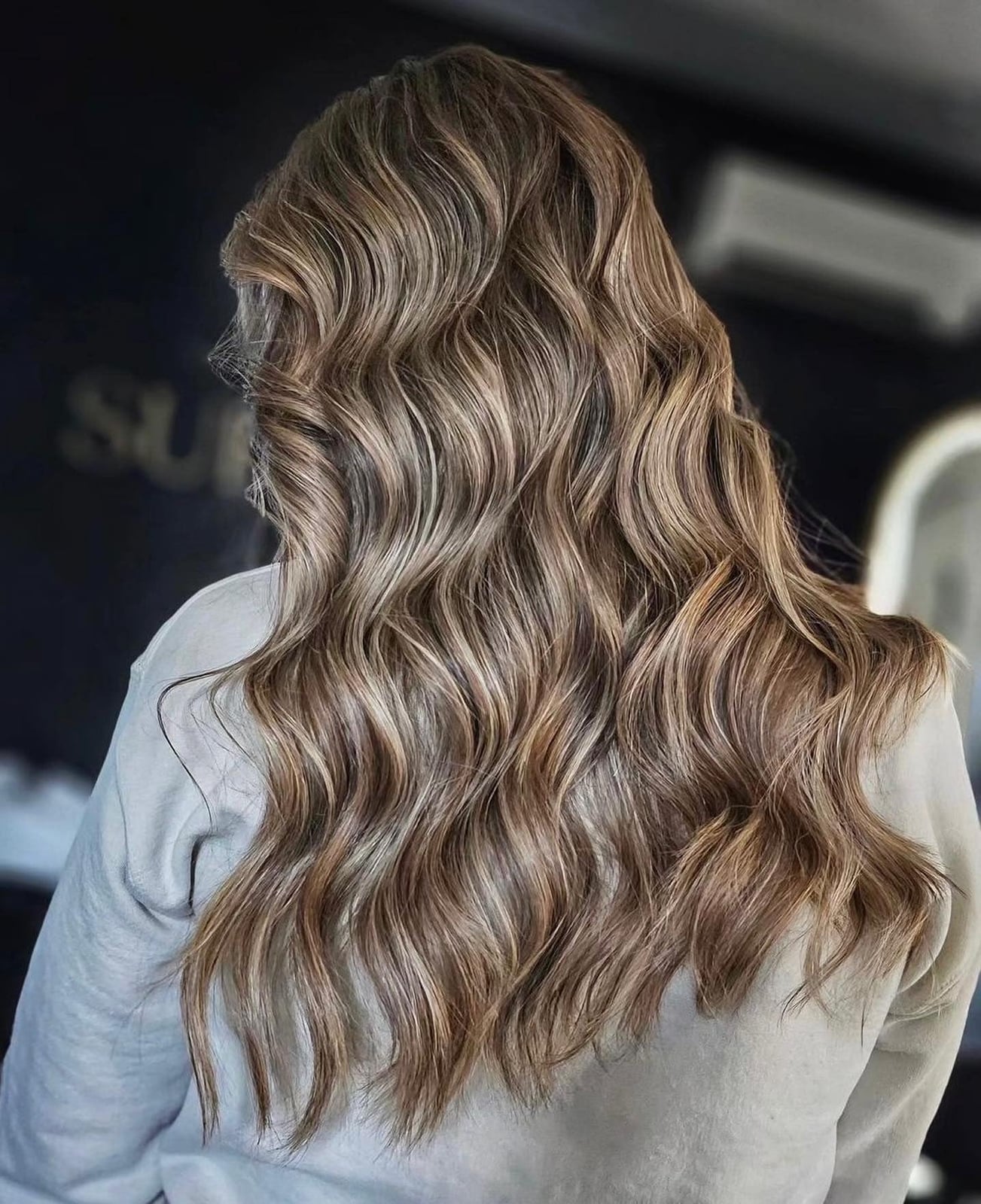 Mid-Back Medium Brown With Dimensional Highlights Mid-Back Medium Brown With Dimensional Highlights — Trendy Brown Hair with Blonde Highlights