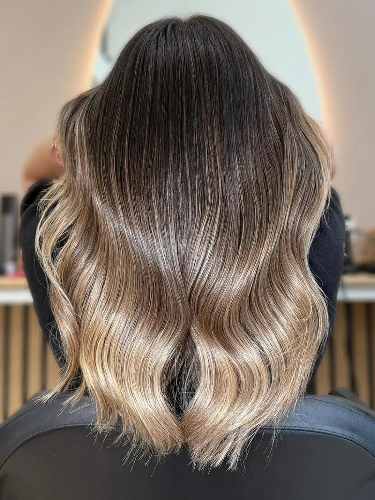 Mid-Back Light Brown With Layered Highlights Mid-Back Light Brown With Layered Highlights — Trendy Brown Hair with Blonde Highlights