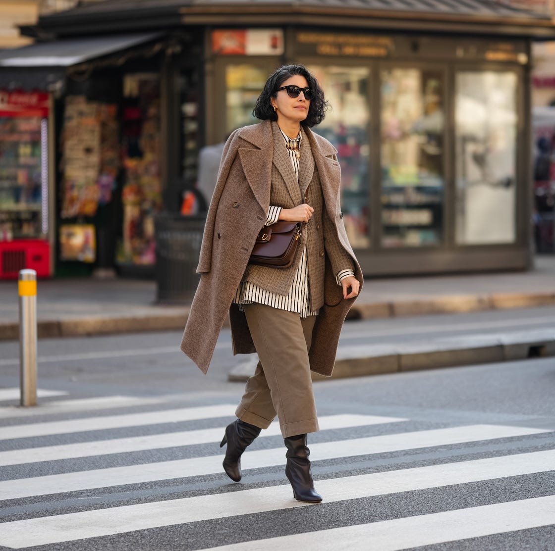 Layered Suiting with Long Textured Coat Layered Suiting with Long Textured Coat — Trendy Business Outfits