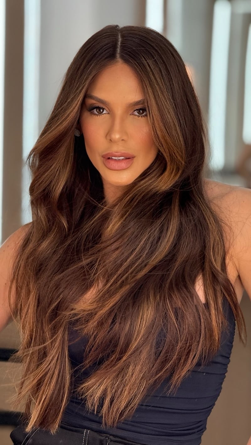 Espresso Brown With Voluminous Caramel Highlights Espresso Brown With Voluminous Caramel Highlights — Trendy Caramel Hair Color