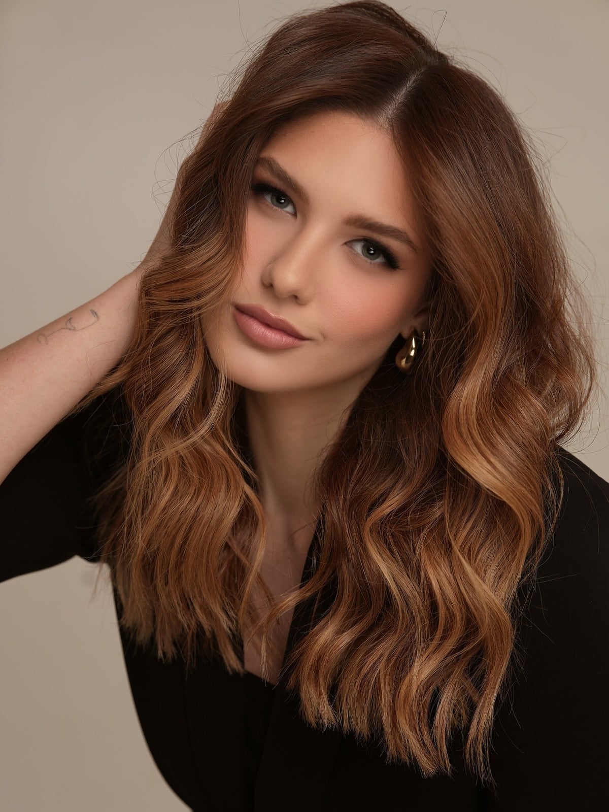 Warm Golden Caramel Collarbone Length Warm Golden Caramel Collarbone Length — Trendy Caramel Hair Color
