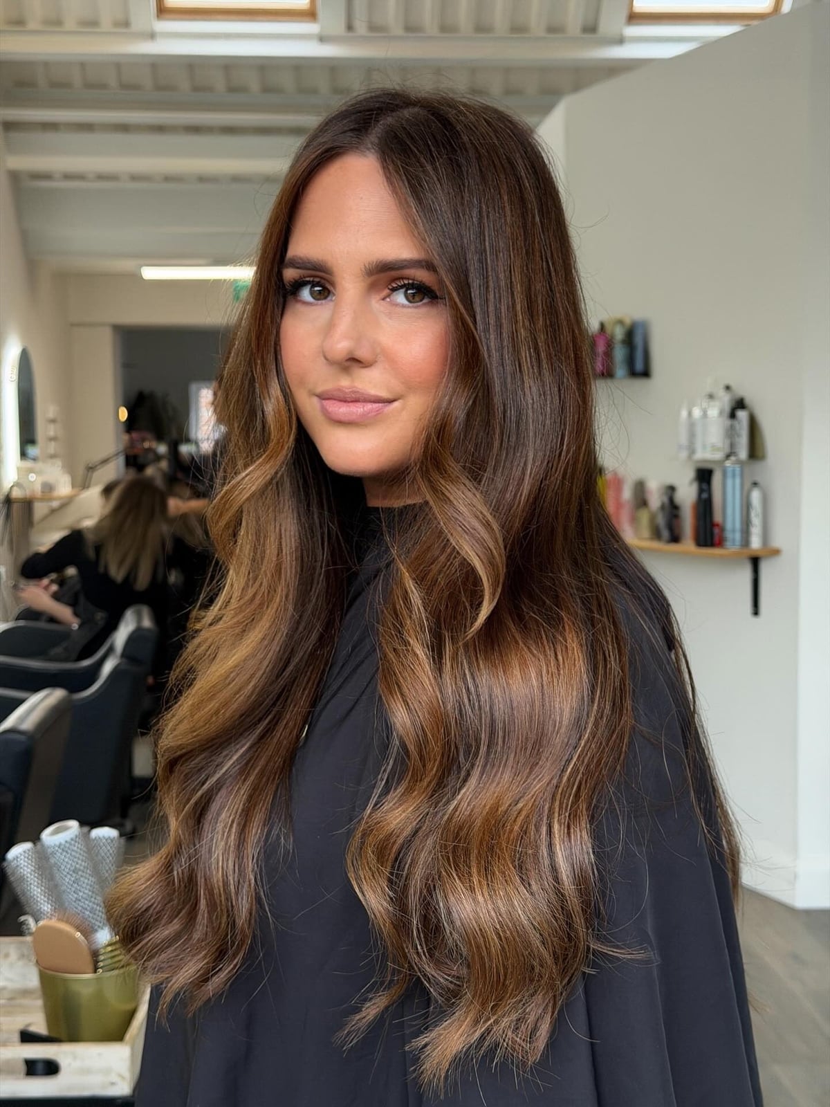 Long Wavy Golden Caramel With Lighter Highlights Long Wavy Golden Caramel With Lighter Highlights — Trendy Caramel Hair Color