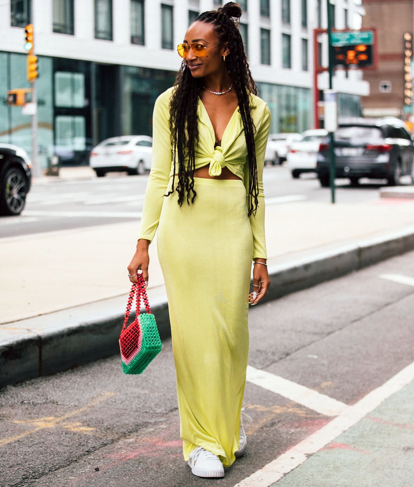 Pale Yellow Knotted Crop Top With Matching Maxi Skirt Pale Yellow Knotted Crop Top With Matching Maxi Skirt — Trendy Casual Birthday Outfit