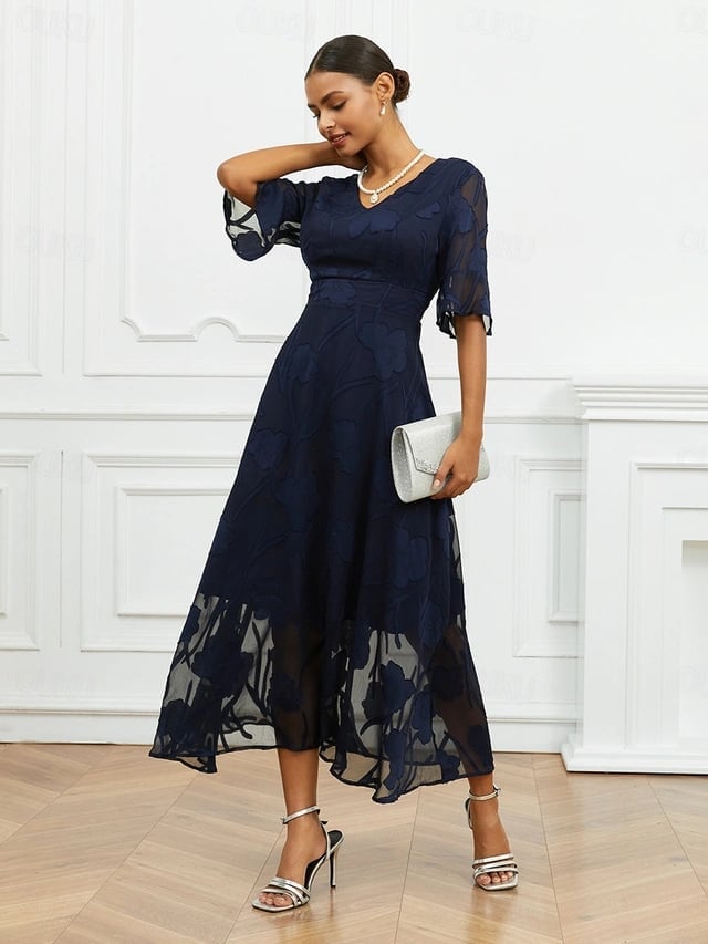 Light Blue Asymmetrical Dress Light Blue Asymmetrical Dress — Trendy Casual Church Outfit