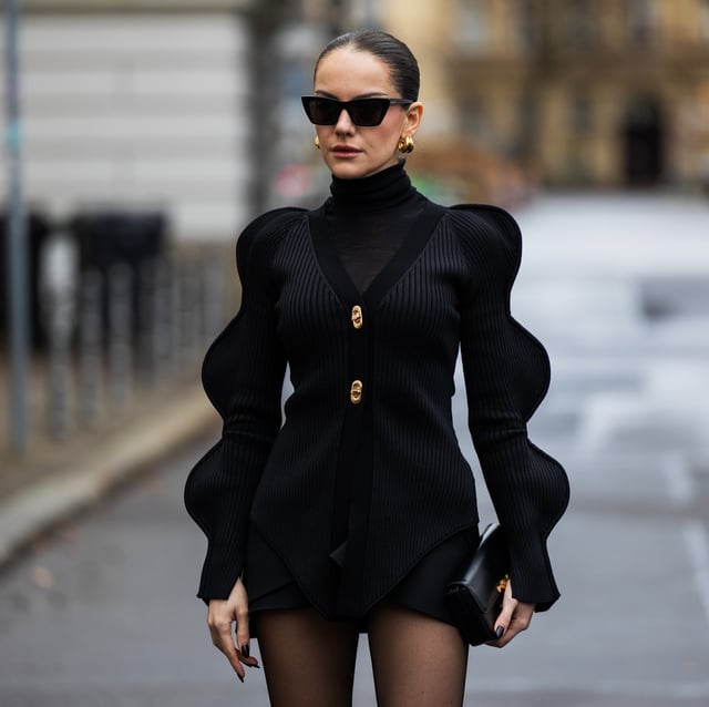 Structured Cardigan with Puffed Sleeves Structured Cardigan with Puffed Sleeves — Trendy Casual Dinner Outfit